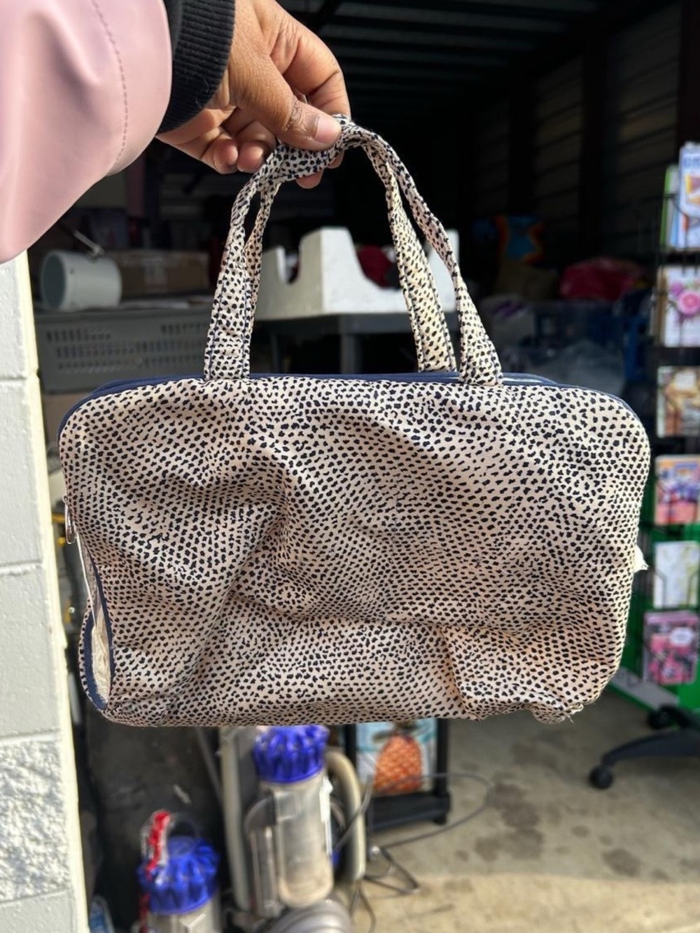 Vintage Oscar de la Renta Travel Cosmetic Bag Clear Zip Toiletry Leopard Print - Picture 7 of 8